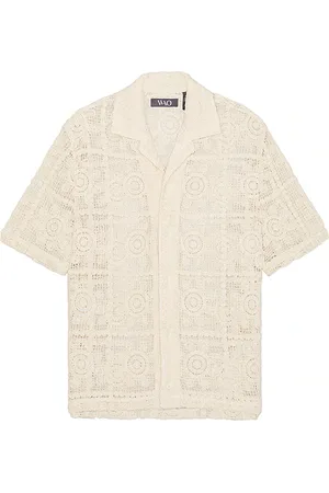WAO Floral Crochet Camp Shirt