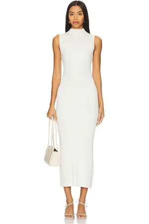 ENZA COSTA Silk Rib Mockneck Dress
