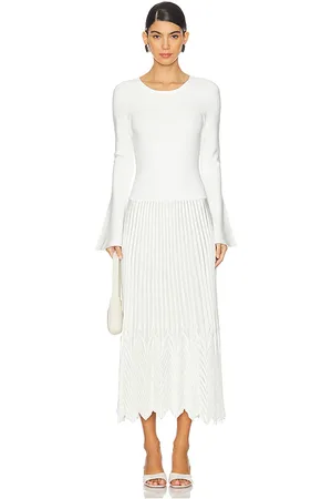 Simkhai Damoni Midi Dress With Chevron Pleating