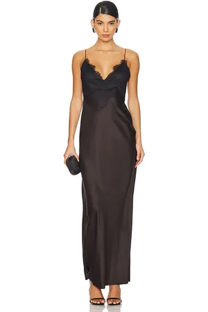 SER.O.YA Grenache Satin Maxi Dress
