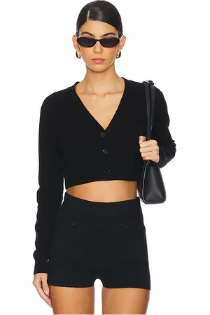 ENZA COSTA Cashmere Cropped V-Neck Cardigan