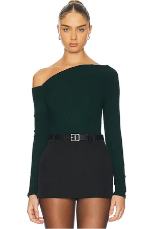 Michael Lauren Maples Asymmetrical Off Shoulder Long Sleeve Top