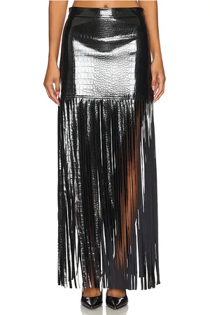 Osis Libby Embossed Faux Leather Skirt