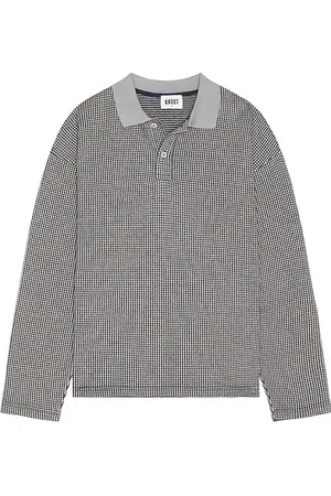 Saks Fifth Avenue Houndstooth Jacquard Knit Rugby Polo