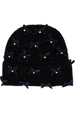 Lele Sadoughi Bow Embellished Beanie