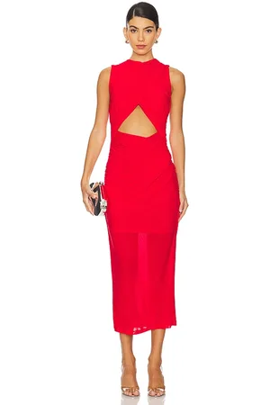 Misha Isabella Mesh Midi Dress