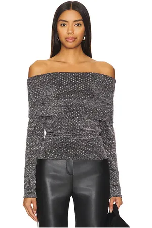 LnA Liya Fold Over Rhinestone Top