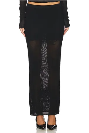 FLEUR DU MAL Lace Pointelle Maxi Skirt