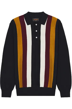 Beams Knit Polo Stripe