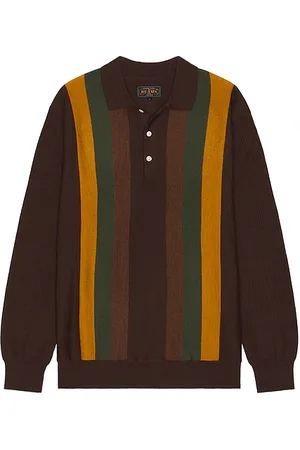 Beams Knit Polo Stripe