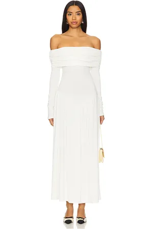 WeWoreWhat Off Shoulder Ruched Midi Dress