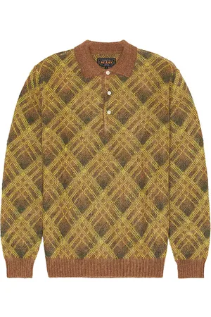Beams Knit Polo Stripe