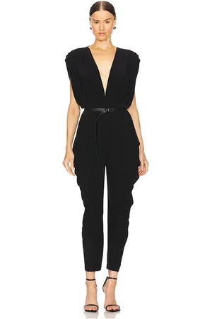 Norma Kamali Square Sleeve Waterfall Jumpsuit