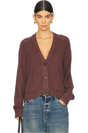 AUTUMN CASHMERE Cropped V Neck Cardigan With Pockets