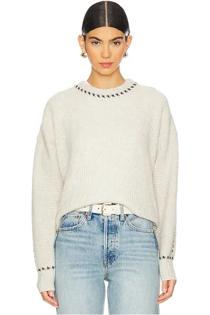 AUTUMN CASHMERE Shaker Crew With Contrast Stitch Detail