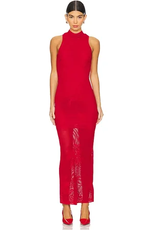 FLEUR DU MAL Lace Pointelle Knit Racer Dress
