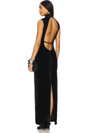 NBD Crinkled Velvet Backless Dress