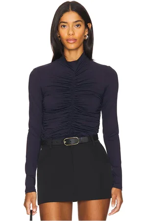 Susana Monaco Mock Neck Gathered Front Top