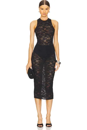 FLEUR DU MAL Le Stretch Lace Racer Tank Dress