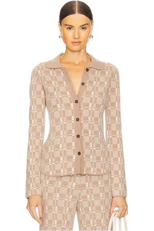 NAADAM Luxe Plaid Jacquard Collared Button Up