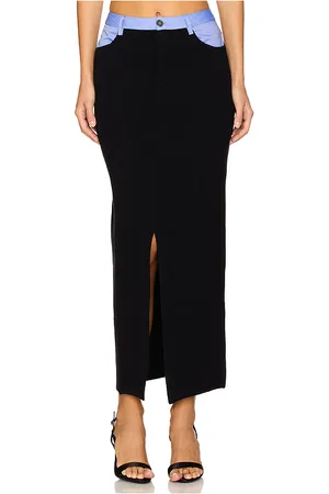NAADAM Cotton Cashmere Mixed Media Midi Skirt