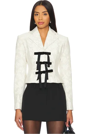 yuhan wang Floral Lace Jacket With Bows