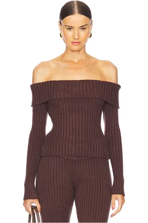 DANIELLE GUIZIO Thalia Rib Off The Shoulder Sweater