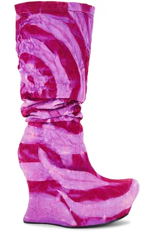 Masha Popova Sculpted Wedge Denim Boots