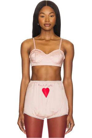 Fiorucci Embroidered Satin Heart Bralette