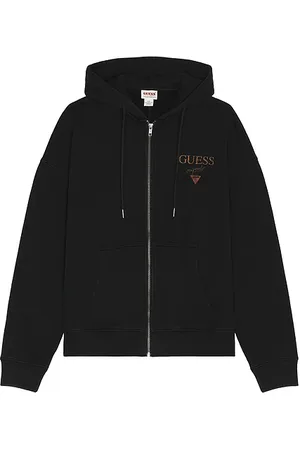 Guess Stacked Logo Zip Up Hoodie