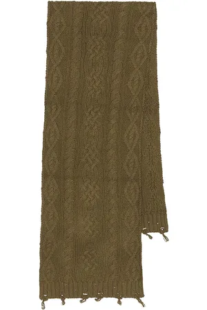 Found Distressed Cable Knit Scarf