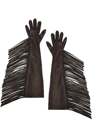 Manokhi Long Fringed Leather Gloves