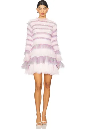 SUSAN FANG Shirred Tulle Mini Dress