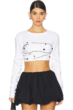 SUSAN FANG Beaded Long Sleeve Top
