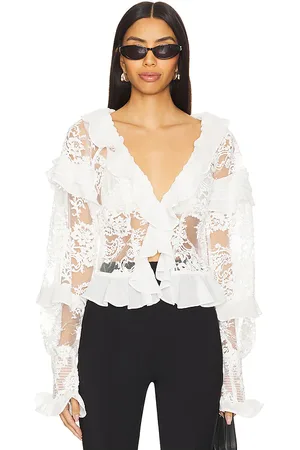 For Love & Lemons Holiday Lace Long Sleeve Top