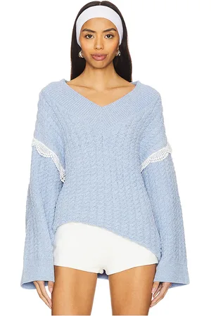 For Love & Lemons Tierra Oversized V-Neck Sweater