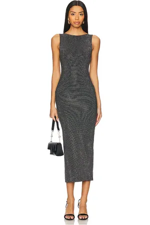 GOOD AMERICAN Crystal High Neck Dress