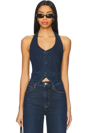 GOOD AMERICAN Denim Halter Vest