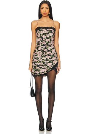 For Love & Lemons Fallen Rose Print Mini Dress