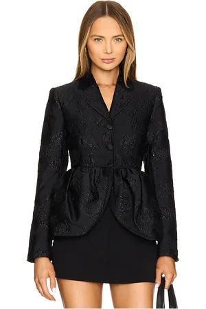 ROTATE Jacquard Draped Blazer