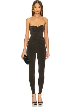 Norma Kamali Strapless Shirred Front Catsuit