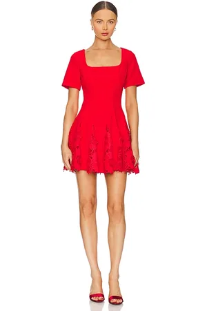 Milly Joy Square Neck Mini Godet Dress