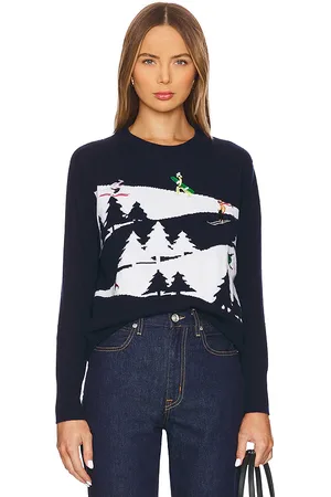 AUTUMN CASHMERE Snowscape Sweater With Skiers