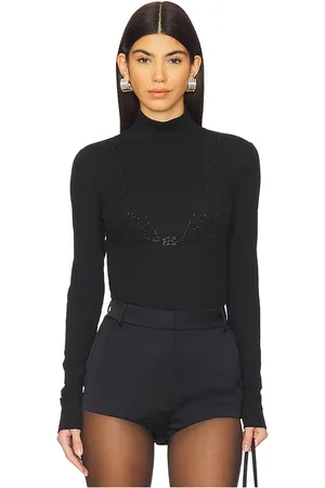 Ganni Long Sleeve Rhinestone T-Shirt