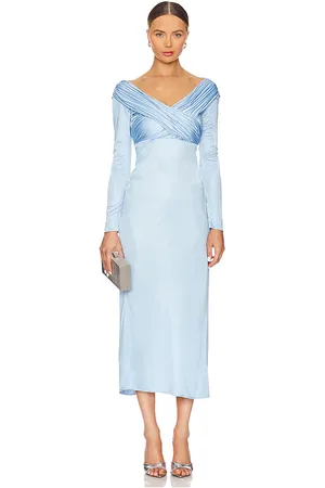 Alejandra Alonso Rojas Long Sleeve Draped Jersey Dress