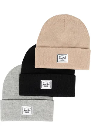 Herschel 3 Pack Elmer Beanie Black Heather Light Grey & Cobblestone