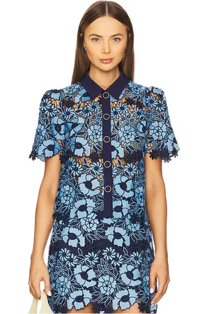 Milly Addison Two Tone Floral Lace Top