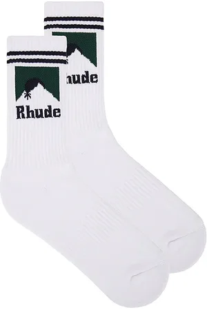 Rhude Striped Moonlight Socks White Navy & Green