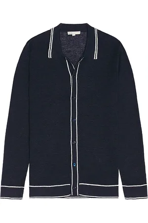 ONIA Cotton Linen Long Sleeve Sweater Polo
