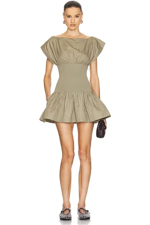 Helsa Rib Mix Shirting Mini Dress